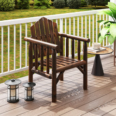 Adds natural elegance with a solid wood frame<br>Crafted with a smooth surface and rounded edges<br>Designed with a high back and comfy armrests<br>Reclined backrest offer comfortable support to your body<br>Suitable for various outdoor space  such as you