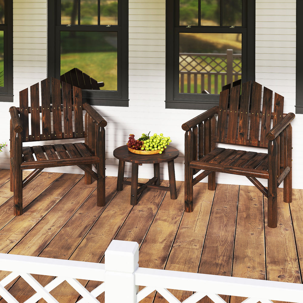 Adds natural elegance with a solid wood frame<br>Crafted with a smooth surface and rounded edges<br>Designed with a high back and comfy armrests<br>Reclined backrest offer comfortable support to your body<br>Suitable for various outdoor space  such as you