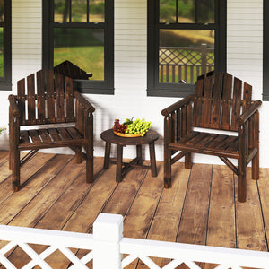 Adds natural elegance with a solid wood frame<br>Crafted with a smooth surface and rounded edges<br>Designed with a high back and comfy armrests<br>Reclined backrest offer comfortable support to your body<br>Suitable for various outdoor space  such as you