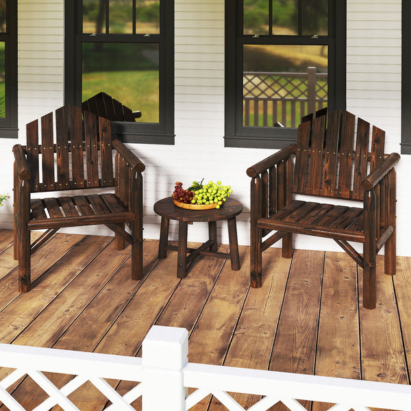Adds natural elegance with a solid wood frame<br>Crafted with a smooth surface and rounded edges<br>Designed with a high back and comfy armrests<br>Reclined backrest offer comfortable support to your body<br>Suitable for various outdoor space  such as you