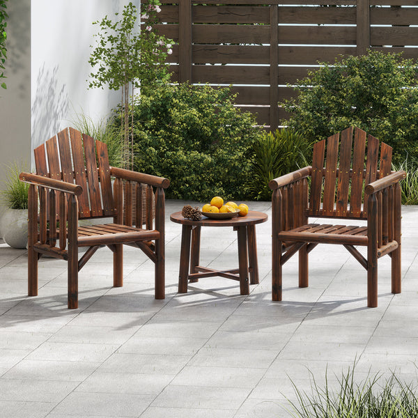 Adds natural elegance with a solid wood frame<br>Crafted with a smooth surface and rounded edges<br>Designed with a high back and comfy armrests<br>Reclined backrest offer comfortable support to your body<br>Suitable for various outdoor space  such as you