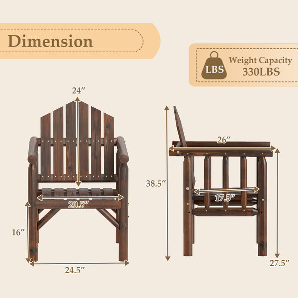 Adds natural elegance with a solid wood frame<br>Crafted with a smooth surface and rounded edges<br>Designed with a high back and comfy armrests<br>Reclined backrest offer comfortable support to your body<br>Suitable for various outdoor space  such as you
