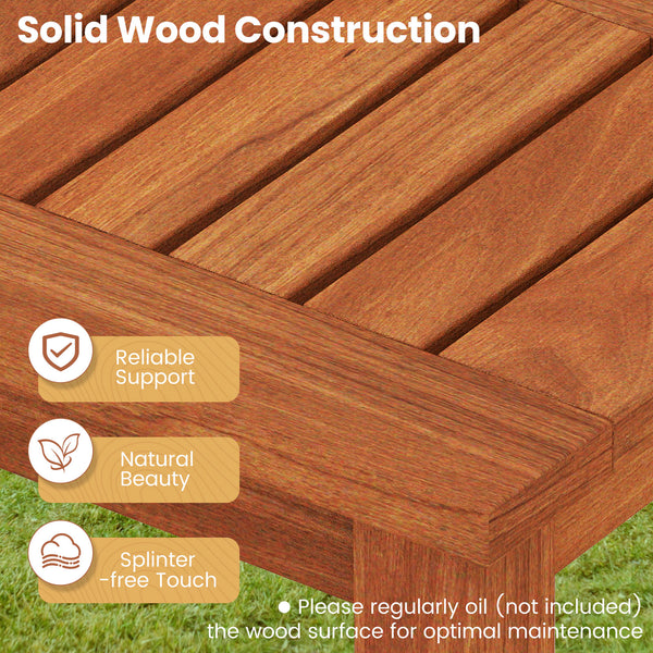Solid wood construction for reliable support<br>Reinforced structure under the seat for extra stability<br>Allow for better breathability with a slatted seat<br>2-person seating area for a comfortable feeling<br>Ensure a smooth touch with a splinter-free 