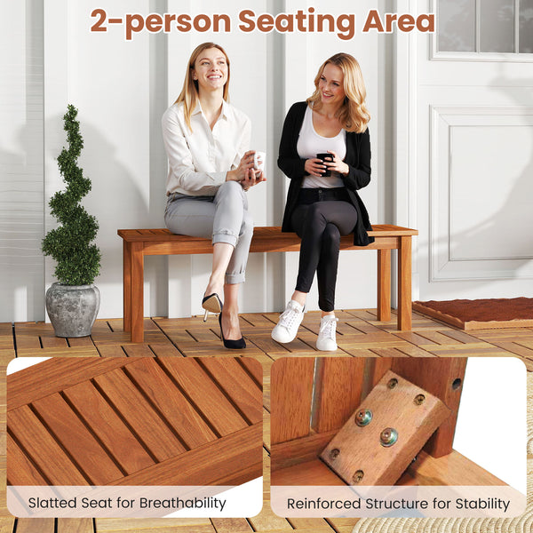 Solid wood construction for reliable support<br>Reinforced structure under the seat for extra stability<br>Allow for better breathability with a slatted seat<br>2-person seating area for a comfortable feeling<br>Ensure a smooth touch with a splinter-free 
