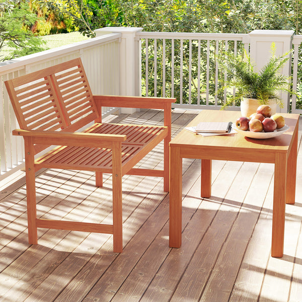 Solid wood construction for high strength and reliable support<br>Add a touch of natural beauty to your outdoor setting<br>The splinter-free surface ensures a safe and comfortable experience<br>Seat up to 2 people  enjoy outdoor leisure time with your lov
