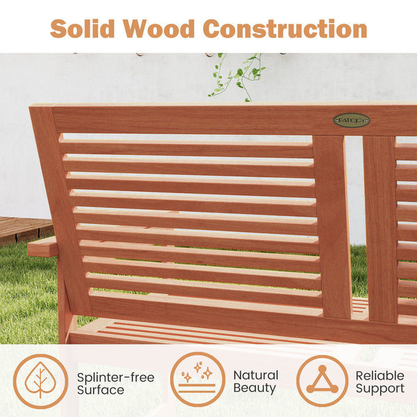Solid wood construction for high strength and reliable support<br>Add a touch of natural beauty to your outdoor setting<br>The splinter-free surface ensures a safe and comfortable experience<br>Seat up to 2 people  enjoy outdoor leisure time with your lov