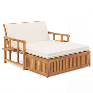 Â 4-level adjustable backrest meets your different relaxing demands<br>Â Acacia wood frame provides strong support and withstands the test of time<br>Â Both the loveseat and ottoman can load up to 360 kg<br>Â Cozy to sit with soft cushions and pillows<br>