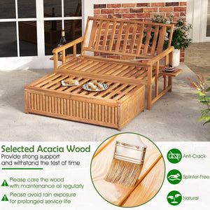 Â 4-level adjustable backrest meets your different relaxing demands<br>Â Acacia wood frame provides strong support and withstands the test of time<br>Â Both the loveseat and ottoman can load up to 360 kg<br>Â Cozy to sit with soft cushions and pillows<br>