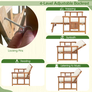 Â 4-level adjustable backrest meets your different relaxing demands<br>Â Acacia wood frame provides strong support and withstands the test of time<br>Â Both the loveseat and ottoman can load up to 360 kg<br>Â Cozy to sit with soft cushions and pillows<br>