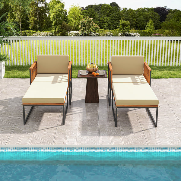 Acacia wood frame for more elegance and durability<br>Heavy-duty metal pipes offer excellent support<br>Adjustable footpads for higher stability<br>Comfortable to sit with soft cushions<br>Smooth zippers for easy removal and cleaning of cushion covers<br>