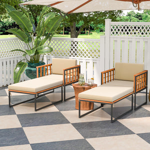 Acacia wood frame for more elegance and durability<br>Heavy-duty metal pipes offer excellent support<br>Adjustable footpads for higher stability<br>Comfortable to sit with soft cushions<br>Smooth zippers for easy removal and cleaning of cushion covers<br>