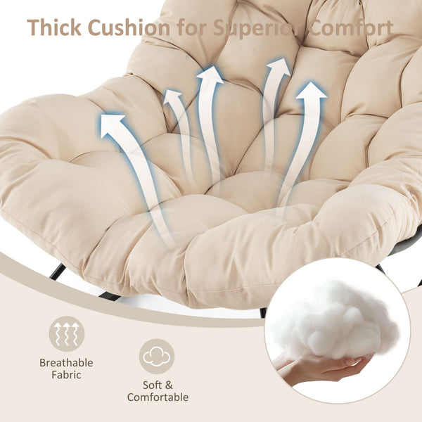 Breathable and thick cushion for superior comfort<br>Enduring cover resists to fade for long time use<br>Ergonomic design makes it align with the natural curve of your body<br>Egg chair provides comfortable support for your head  back  hip and leg<br>Gent