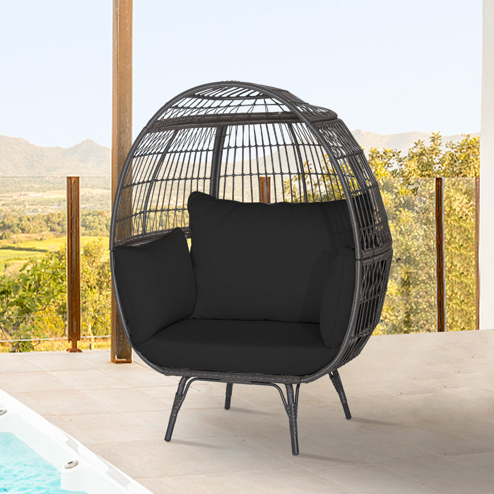 Ship in 2 boxes (box 1 includes screws)  may not arrive on the same day<br>Extra-wide opening for ample overhead expanse<br>Wrap you in a cozier structure thanks to its egg shape<br>Large space for you to curl up<br>Sturdy metal frame for 450 lbs max load