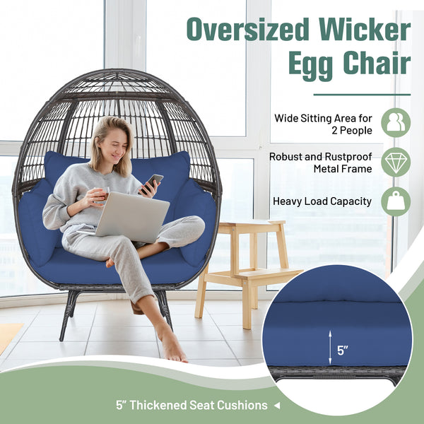 Ship in 2 boxes (box 1 includes screws)  may not arrive on the same day<br>Extra-wide opening for ample overhead expanse<br>Wrap you in a cozier structure thanks to its egg shape<br>Large space for you to curl up<br>Sturdy metal frame for 450 lbs max load