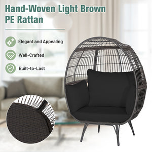 Ship in 2 boxes (box 1 includes screws)  may not arrive on the same day<br>Extra-wide opening for ample overhead expanse<br>Wrap you in a cozier structure thanks to its egg shape<br>Large space for you to curl up<br>Sturdy metal frame for 450 lbs max load