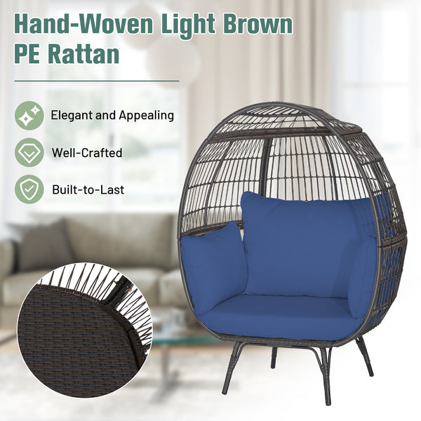 Ship in 2 boxes (box 1 includes screws)  may not arrive on the same day<br>Extra-wide opening for ample overhead expanse<br>Wrap you in a cozier structure thanks to its egg shape<br>Large space for you to curl up<br>Sturdy metal frame for 450 lbs max load