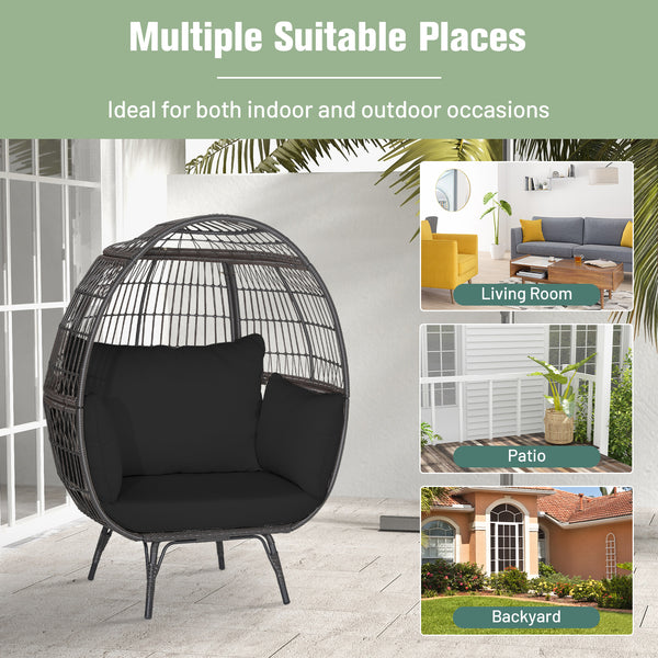 Ship in 2 boxes (box 1 includes screws)  may not arrive on the same day<br>Extra-wide opening for ample overhead expanse<br>Wrap you in a cozier structure thanks to its egg shape<br>Large space for you to curl up<br>Sturdy metal frame for 450 lbs max load