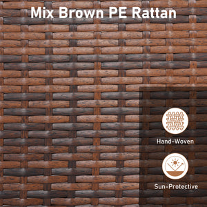 Can be used as footstools  extra seats  side tables for versatility<br>Hand-woven and sun-protective PE rattan blends longevity with beauty<br>Equipped with soft sponge-filled cushions for added comfort<br>Smooth zippers ensure easy cover removal as well 