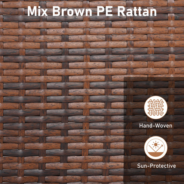Can be used as footstools  extra seats  side tables for versatility<br>Hand-woven and sun-protective PE rattan blends longevity with beauty<br>Equipped with soft sponge-filled cushions for added comfort<br>Smooth zippers ensure easy cover removal as well 