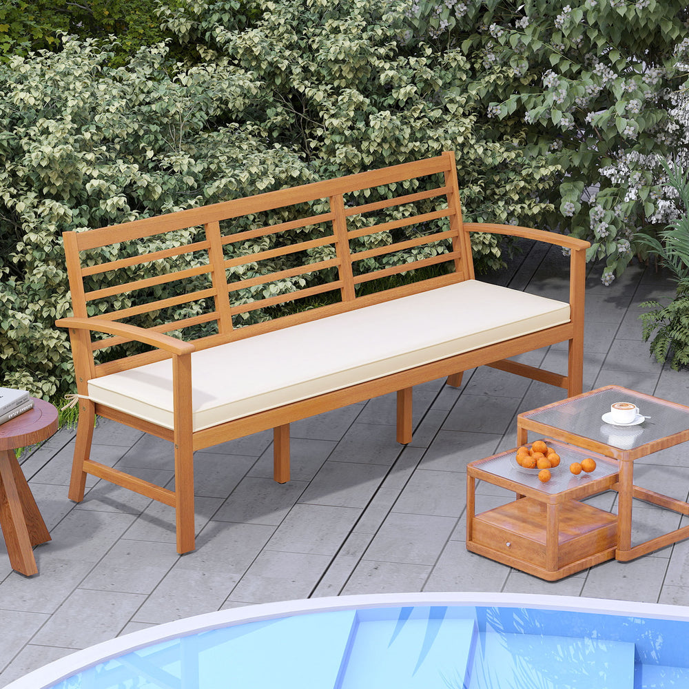 Seats up to 3 with extra wide sitting area<br>Load up to 1200 lbs with sturdy support<br>Made of premium acacia wood for extended use<br>Comfortable to sit with ergonomic backrest and armrests<br>Elastic seat cushion brings more coziness<br>Smooth zipper 