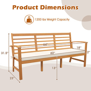 Seats up to 3 with extra wide sitting area<br>Load up to 1200 lbs with sturdy support<br>Made of premium acacia wood for extended use<br>Comfortable to sit with ergonomic backrest and armrests<br>Elastic seat cushion brings more coziness<br>Smooth zipper 