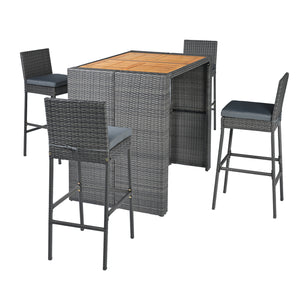 Delivery time may vary per box because of 2 boxes shipment<br>The second box includes all needed screws<br>Space-saving design by tucking bar stools under the table<br>Selected PE wicker for modern appearance and weather resistance<br>Come with solid bear