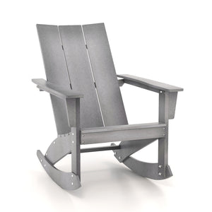 Rock back and forth for comfort with this adirondack rocking chair.<br>This multi-application rocking chair will fit in with your outdoor decoration.<br>Equipped with many user friendly details  such as rounded armrest or curved backrest.<br>Rocking range