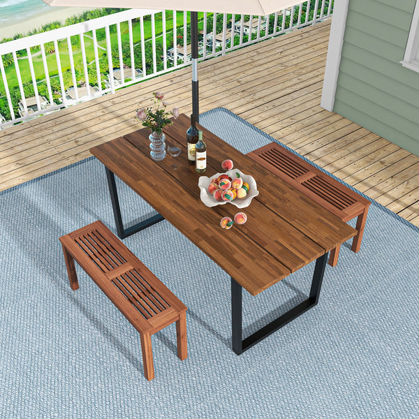 Solid wood construction for sturdiness and durability<br>Ventilated slatted seat provides a comfortable seating<br>Spacious seating area for up to 2 people <br>Easy-to-clean surface requires little maintenance<br>Bottom reinforced wood strips for better s