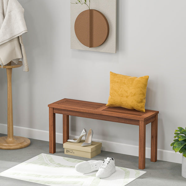 Solid wood construction for sturdiness and durability<br>Ventilated slatted seat provides a comfortable seating<br>Spacious seating area for up to 2 people <br>Easy-to-clean surface requires little maintenance<br>Bottom reinforced wood strips for better s