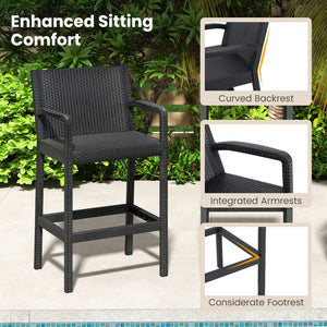 Wide PP seat is sun-protective and fade-resistant<br>Curved backrest and integrated armrests for cozy sitting experience<br>Heavy-duty metal frame is built with strength and stability <br>Reinforced connection and protective pads for reliable construction