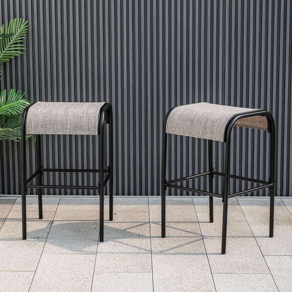 Sturdy metal frame supports up to 400 lbs<br>Curved seat makes you sit with high-level comfort<br>Premium fabric resists tears and fading<br>Breathable and quick-drying seat suits for outdoor use<br>Screw-in crossbar reinforces overall stability<br>Sleek 