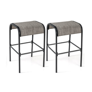 Sturdy metal frame supports up to 400 lbs<br>Curved seat makes you sit with high-level comfort<br>Premium fabric resists tears and fading<br>Breathable and quick-drying seat suits for outdoor use<br>Screw-in crossbar reinforces overall stability<br>Sleek 