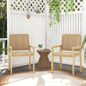 Spacious seat will relieve your fatigue and stress <br>Super sturdy with 400 lbs max load <br>Premium rubber wood frame offers strong support <br>Elegant and durable woven paper rope offers you a better sitting experience <br>Anti-slip footpads improve th