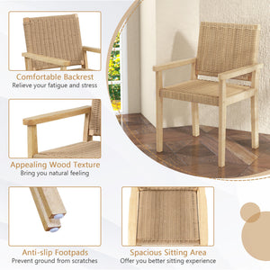 Spacious seat will relieve your fatigue and stress <br>Super sturdy with 400 lbs max load <br>Premium rubber wood frame offers strong support <br>Elegant and durable woven paper rope offers you a better sitting experience <br>Anti-slip footpads improve th