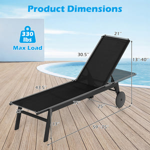 Customize your position with a 6-level adjustable backrest<br>The backrest includes a full flat position for better sunbathing<br>Long-lasting adjustment brackets for a user-friendly design<br>Make you feel comfortable with breathable fabric<br>Quick-dryi