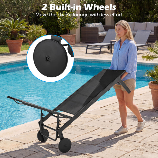 Customize your position with a 6-level adjustable backrest<br>The backrest includes a full flat position for better sunbathing<br>Long-lasting adjustment brackets for a user-friendly design<br>Make you feel comfortable with breathable fabric<br>Quick-dryi