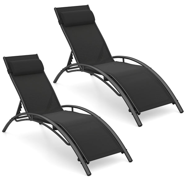 5 adjustable backrest levels for personalized comfort<br>Heavy-duty metal frame ensures sturdy support<br>Non-slip foot pads provide enhanced outdoor stability<br>Breathable fabric dries quickly for all-day comfort<br>Tear-resistant material designed for 