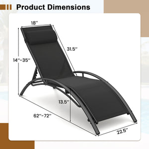5 adjustable backrest levels for personalized comfort<br>Heavy-duty metal frame ensures sturdy support<br>Non-slip foot pads provide enhanced outdoor stability<br>Breathable fabric dries quickly for all-day comfort<br>Tear-resistant material designed for 