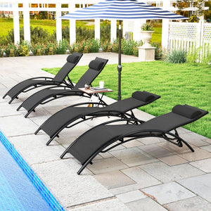 5 adjustable backrest levels for personalized comfort<br>Heavy-duty metal frame ensures sturdy support<br>Non-slip foot pads provide enhanced outdoor stability<br>Breathable fabric dries quickly for all-day comfort<br>Tear-resistant material designed for 