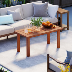 High-quality wood material ensures sturdy & stable structure<br>Exquisite workmanship is suitable for long outdoor use<br>Stable support legs account for reliable construction<br>Smooth painted surface for longer service life<br>Rectangular tabletop provi