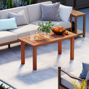 High-quality wood material ensures sturdy & stable structure<br>Exquisite workmanship is suitable for long outdoor use<br>Stable support legs account for reliable construction<br>Smooth painted surface for longer service life<br>Rectangular tabletop provi