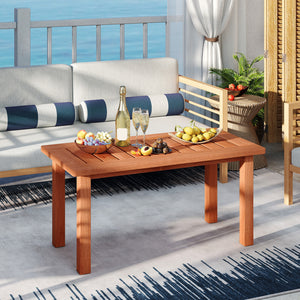 High-quality wood material ensures sturdy & stable structure<br>Exquisite workmanship is suitable for long outdoor use<br>Stable support legs account for reliable construction<br>Smooth painted surface for longer service life<br>Rectangular tabletop provi