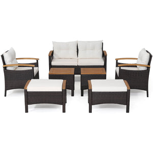 Will be delivered in 3 boxes so the arriving time may be different<br>Screw bag for the whole set is in box 2<br>Ergonomic seat with curved armrests makes you comfortable<br>2 ottomans are perfect to relax your feet<br>Reinforced steel frame makes the 7 p