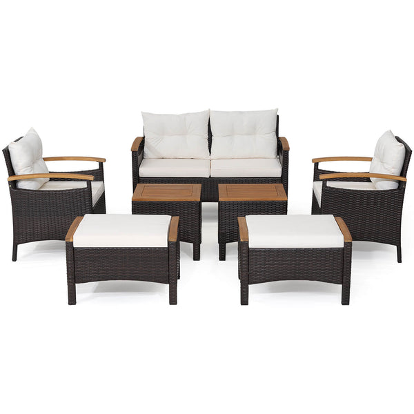 Will be delivered in 3 boxes so the arriving time may be different<br>Screw bag for the whole set is in box 2<br>Ergonomic seat with curved armrests makes you comfortable<br>2 ottomans are perfect to relax your feet<br>Reinforced steel frame makes the 7 p