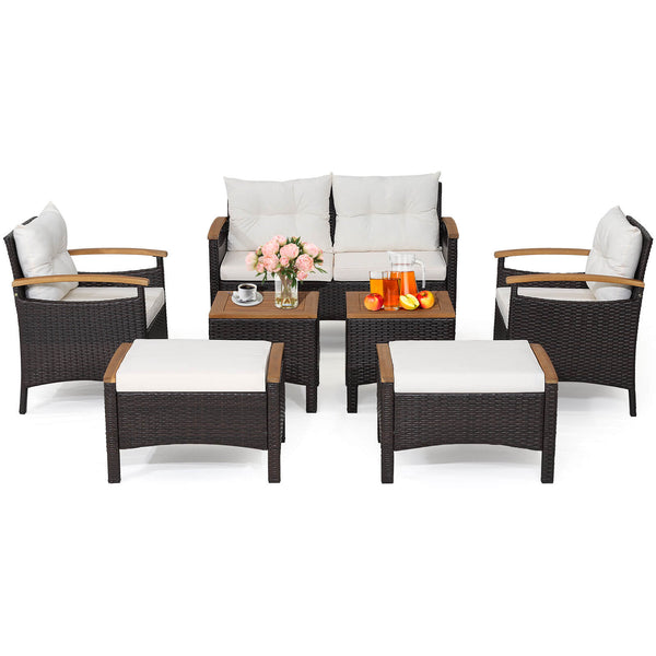 Will be delivered in 3 boxes so the arriving time may be different<br>Screw bag for the whole set is in box 2<br>Ergonomic seat with curved armrests makes you comfortable<br>2 ottomans are perfect to relax your feet<br>Reinforced steel frame makes the 7 p