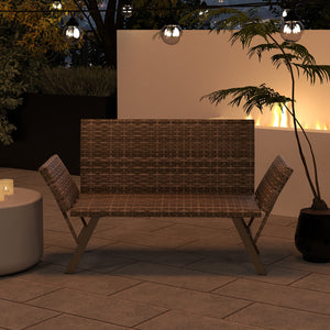 Can be used as a loveseat  a chaise lounge chair or a day bed<br>Spacious sitting area seats up to 2<br>Easy to adjust and fix the armrests with fixing clips and metal hinges<br>Covered with sunproof and attractive PE rattan<br>Padded with breathable and 