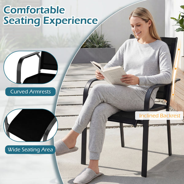 Inclined backrest for a naturally relaxed sitting posture<br>Wide seat for improved comfort and support<br>Supportive armrests to reduce arm and shoulder fatigue<br>Breathable mesh fabric for better airflow in warm weather<br>Wear-resistant material for l