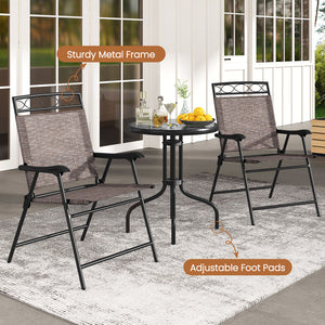 The selected fabric makes you feel breathable on summer days<br>The fabric is also quick-drying for long-lasting performance<br>The sturdy metal frame of the chairs and table provides durability and stability<br>Each patio chair can support up to 330 lbs 