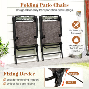 The selected fabric makes you feel breathable on summer days<br>The fabric is also quick-drying for long-lasting performance<br>The sturdy metal frame of the chairs and table provides durability and stability<br>Each patio chair can support up to 330 lbs 
