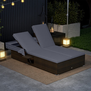 6 backrest positions meet your various demands<br>2 backrests can be adjusted independently<br>Retractable canopy allows you to relax without annoying sunlight<br>Hand-woven PE rattan adds elegance and ensures longer service life<br>Soft cushions in full 